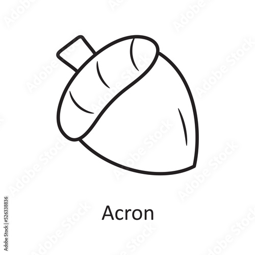 Acron vector Outline Icon Design illustration. Nature Symbol on White background EPS 10 File