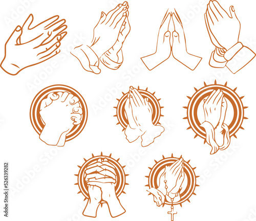 Fotografiet Christianity religious symbols set isometric vector illustration