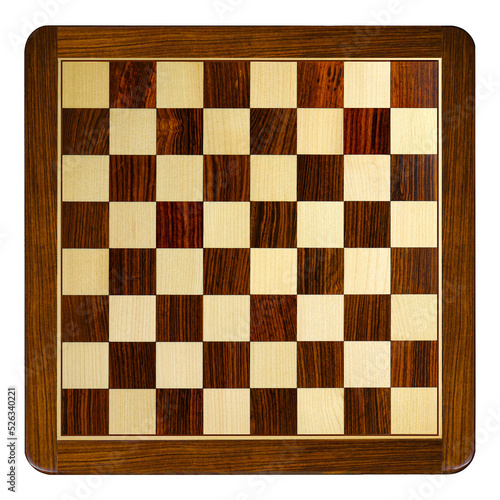 A traditional chess or checkers board in closeup top view