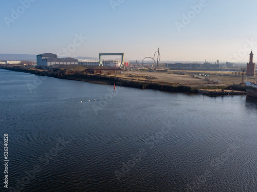 The view of the old industrial area of the River Tees at Middlesbrough