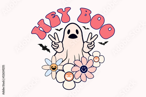 hey boo halloween t shirt design