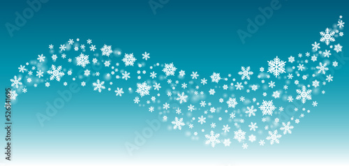 Wind snow shape. Polar snowflakes vector illustration. Blue white pattern.