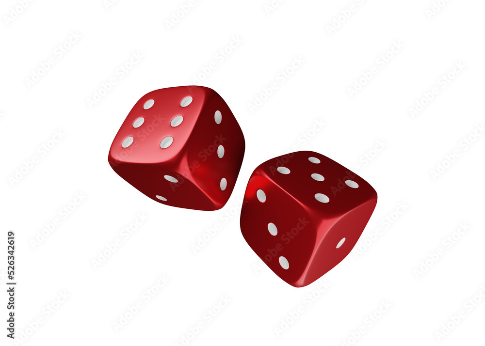 concept of gamble two red dice and white dot isolated on white background. concept of gamble casino red dice and white dot isolated on white background. 3d illustration concept of gamble two red dice and white dot isolated on white background. concept of gamble casino red dice and white dot isolated on white background. 3d illustration