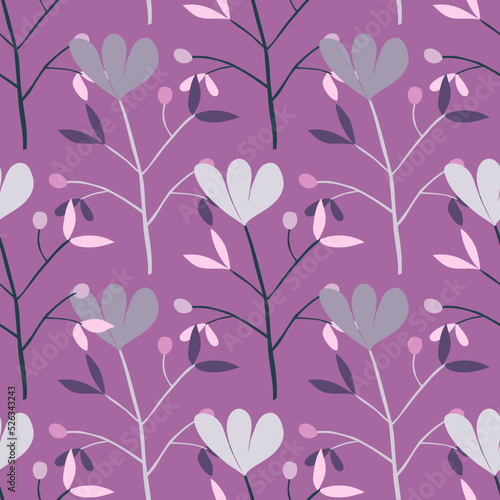 Cute flower seamless pattern. Abstract floral endless wallpaper. Creative botanical background.