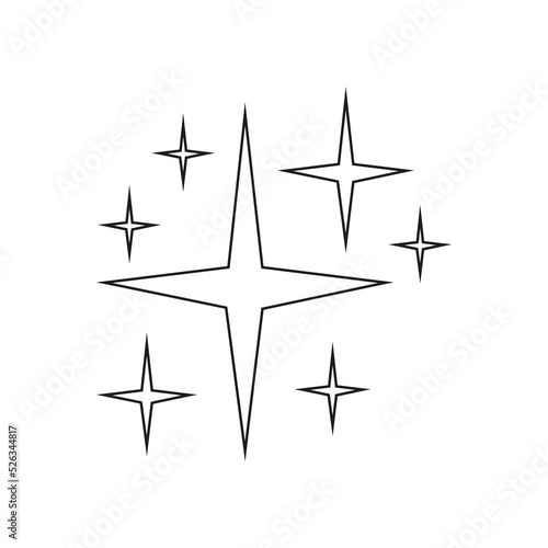 Sparkling black and white symbol vector A set of original sparkling starter icons  a shiny shine  light effect stars shiny flash decoration twinkle Glowing light effect  and bursts collection Vector