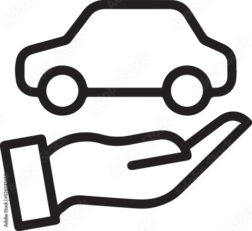 car insurance holding hand vector illustration icon