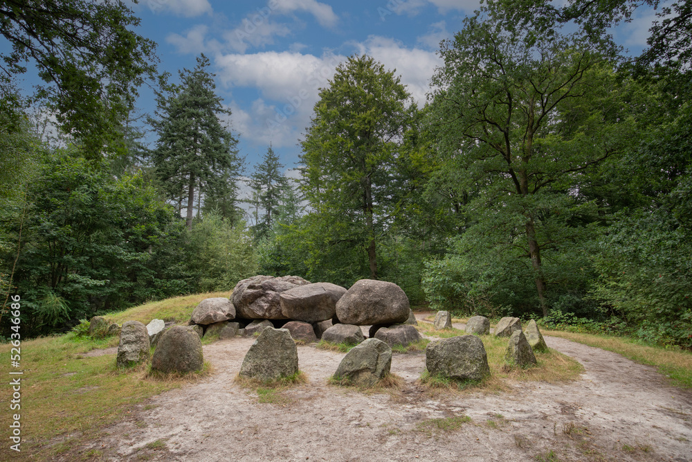 The Papeloze Kerk, dolmen D49, Schoonoord municipality of Coevorden in the Dutch province of Drenthe is a Neolithic Tomb and protected historical monument in a natural environment.