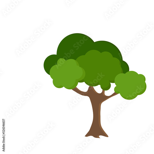 Green tree Fertile A variety of forms on the White Background.vector illustration and icon