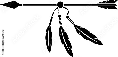 Native Indian arrow and feathers png illustration