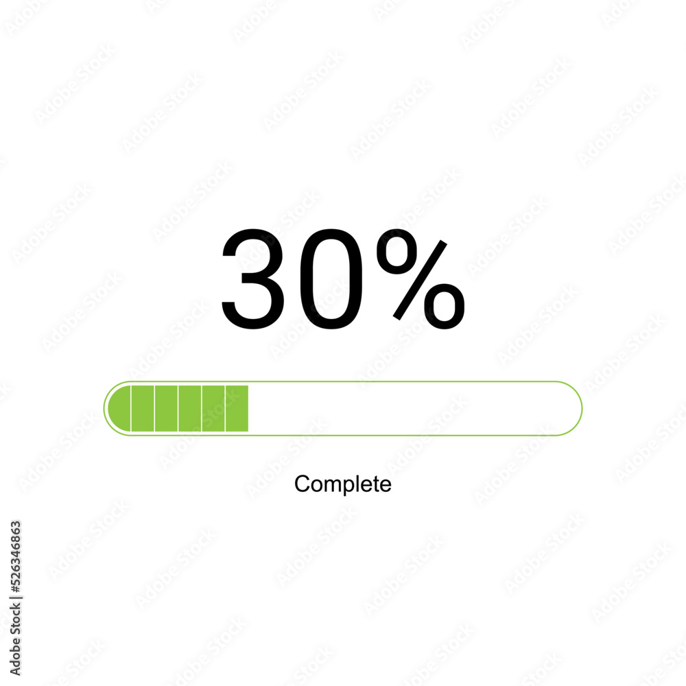 Loading bar progress icons, load sign green vector illustration. System software update and upgrade concept. Loading bar progress icons, load sign green vector illustration. System software update and upgrade concept.