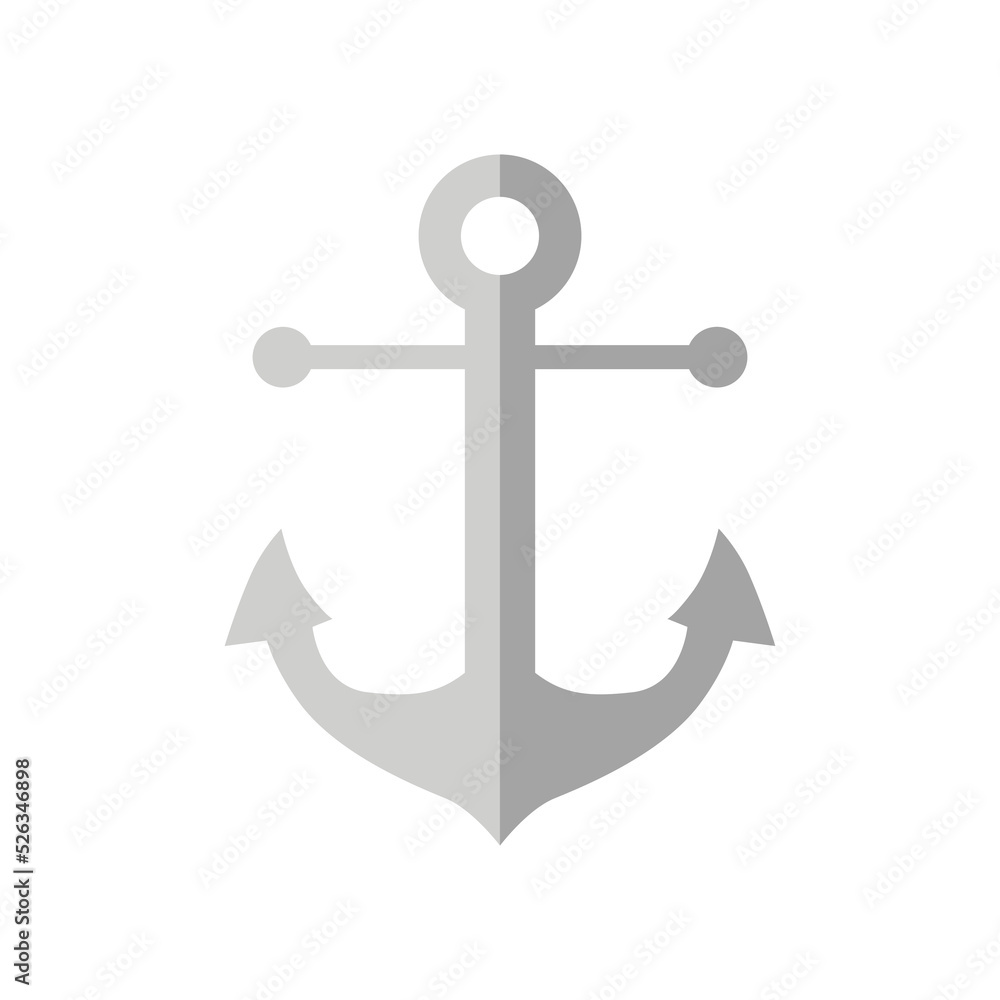 Marine anchor icon isolated on a white background. Flat design. Vector illustration Marine anchor icon isolated on a white background. Flat design. Vector illustration