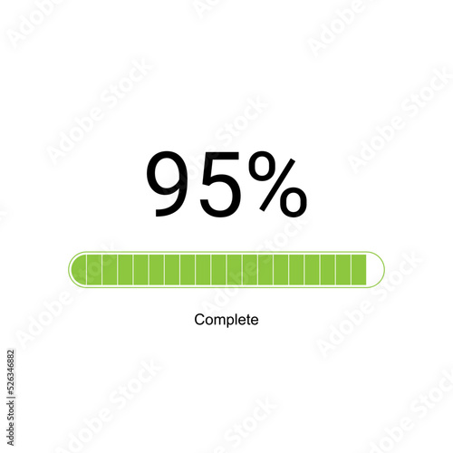 Loading bar progress icons, load sign green vector illustration. System software update and upgrade concept.