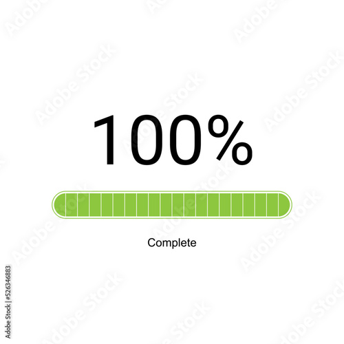 Loading bar progress icons, load sign green vector illustration. System software update and upgrade concept.