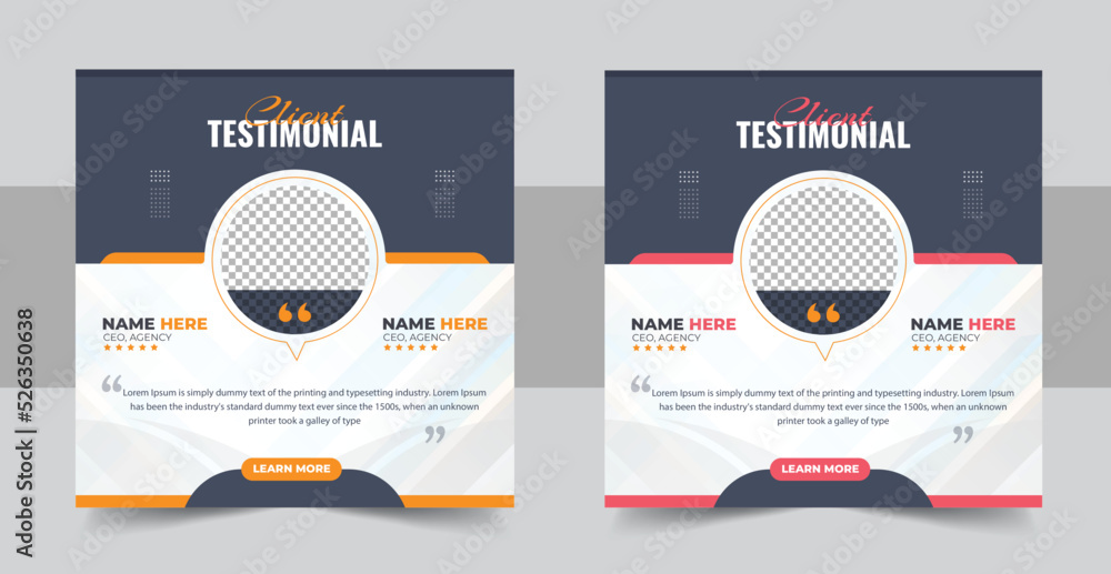Customer feedback review or testimonial social media post or web banner template - obrazy, fototapety, plakaty 
