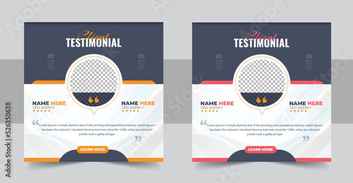 Customer feedback review or testimonial social media post or web banner template