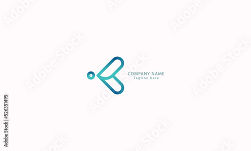 Love Letter K creative and simple modern business logo	