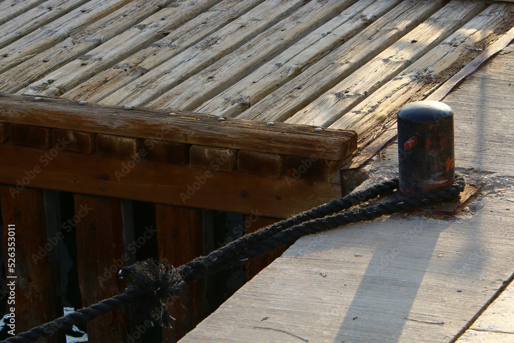 Berth for mooring boats and yachts in the seaport. Berth for mooring boats and yachts in the seaport.