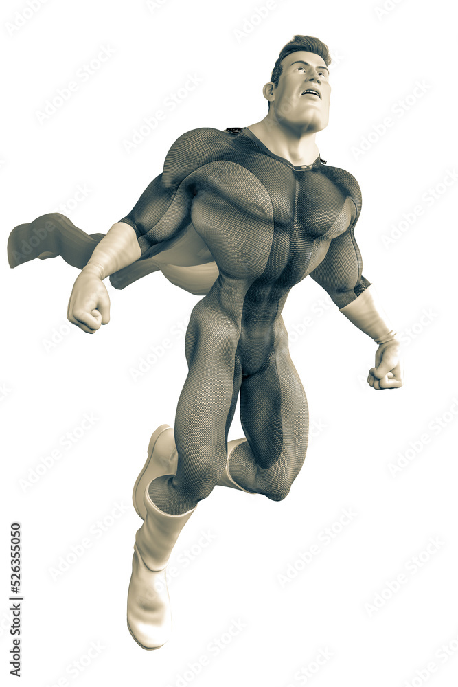 mega power super hero cartoon in a white background mega power super hero cartoon in a white background