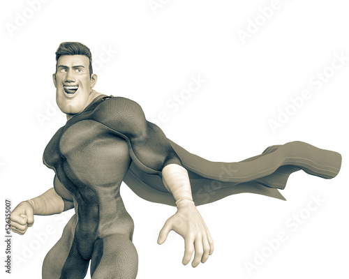 mega power super hero cartoon in a white background photo