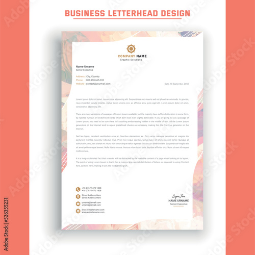 Professional a4 business letterhead design	