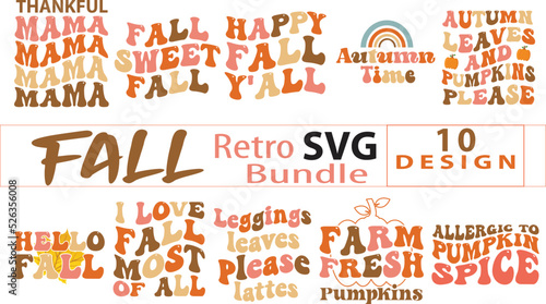 Fall Retro SVG Bundle.