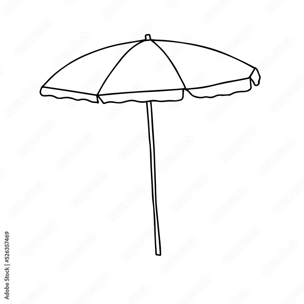 Beautiful hand-drawn fashion vector illustration of an umbrella isolated on a white background for coloring book Beautiful hand-drawn fashion vector illustration of an umbrella isolated on a white background for coloring book