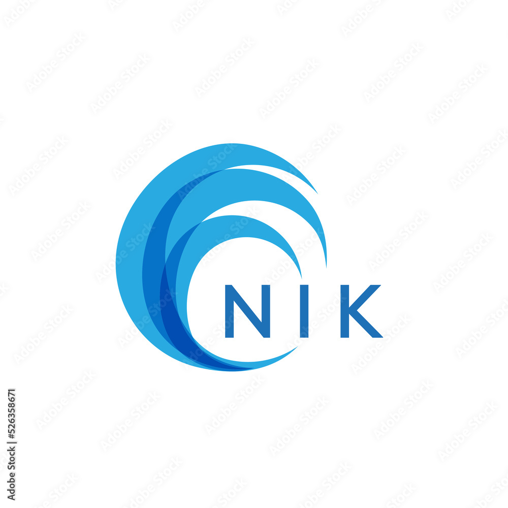 NIK letter logo. NIK blue image on white background. NIK Monogram logo design for entrepreneur and business. NIK best icon.
 - obrazy, fototapety, plakaty 