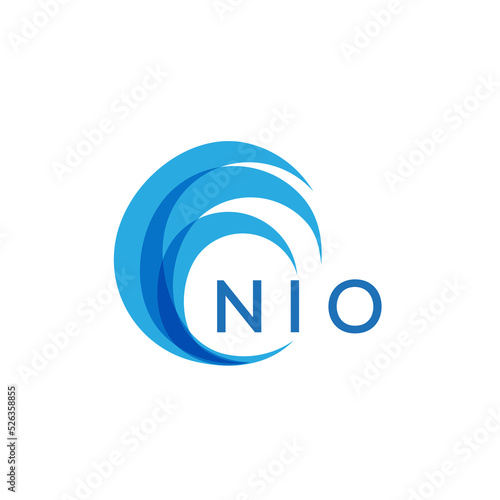 NIO letter logo. NIO blue image on white background. NIO Monogram logo design for entrepreneur and business. NIO best icon.
 photo