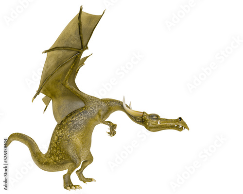 dragon cartoon planing attack side view