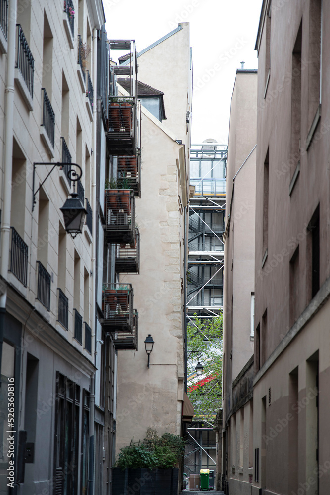 Building and alley in Paris, France