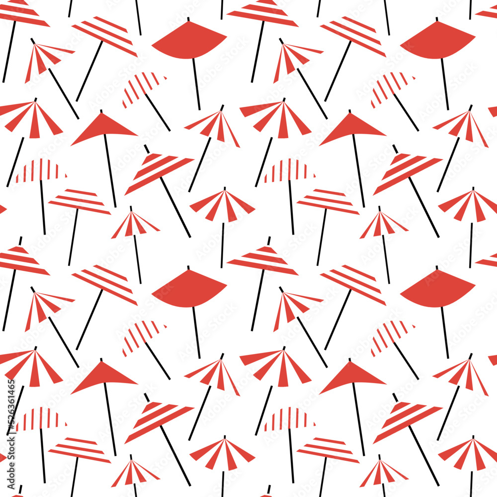 Seamless pattern with cute retro beach umbrellas Seamless pattern with cute retro beach umbrellas