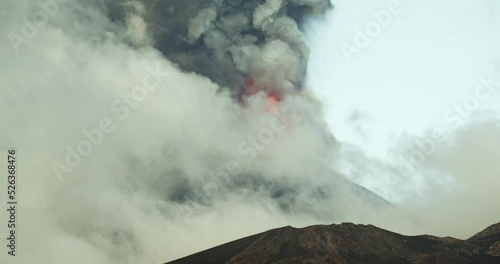 Volcanic ash from the summit area of ​​Etna volcano during an eruptive paroxysm