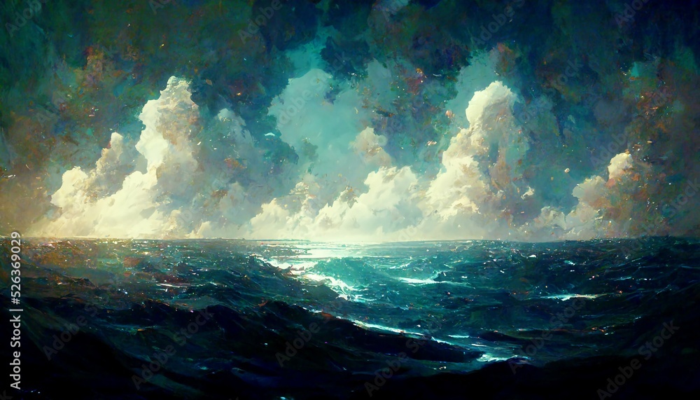 Naklejka premium 大海原 イラスト