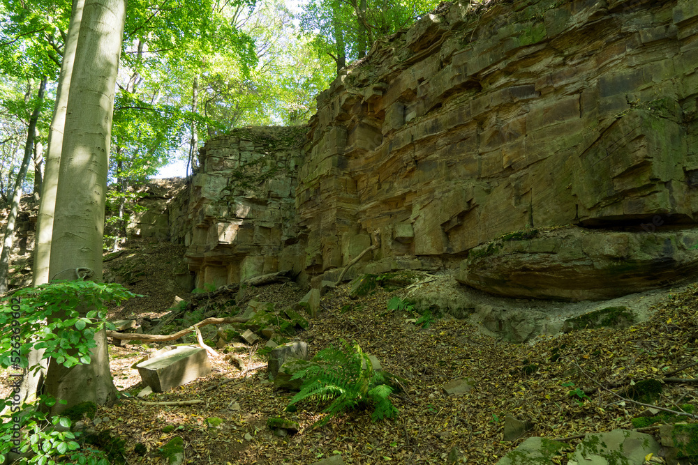 Old stone quarry near the german village called Trendelburg
