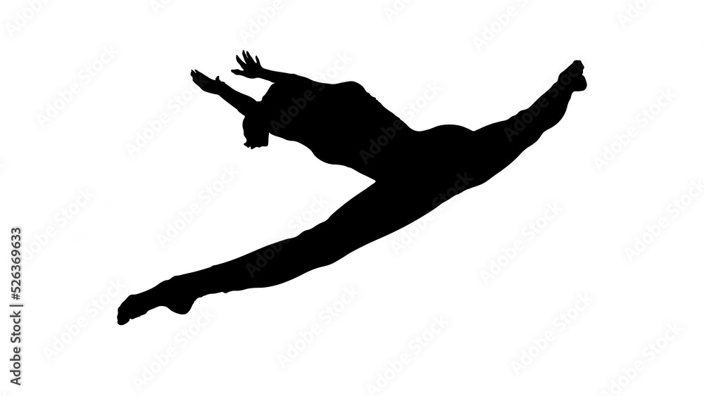 Silhouette of young woman practicing yoga Silhouette of young woman practicing yoga