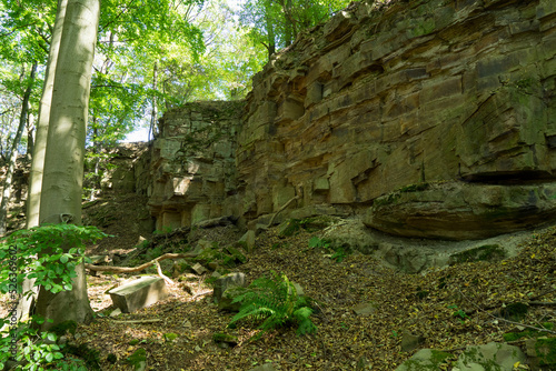 Old stone quarry near the german village called Trendelburg