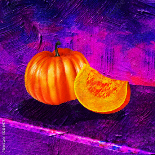 Yellowish pumpkin 01 oil painting artwork.modern beautiful artwork. Best collection of designer oil paintings. Decoration for the interior. Abstract oil painting art on canvas for wall art. photo