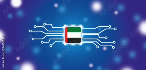 Chip mit der Flagge von den Vereinigten Arabische Emiraten