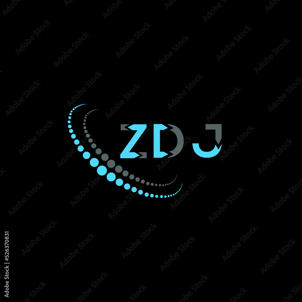 ZDJ letter logo creative design. ZDJ unique design.
 - obrazy, fototapety, plakaty 