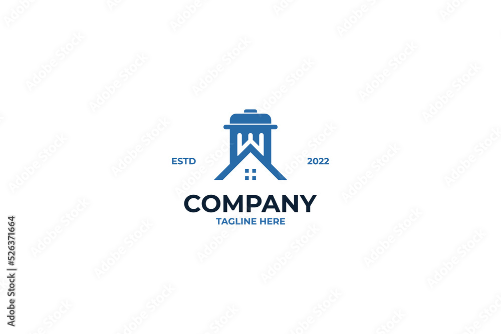 Flat trash house logo design vector illustration idea Flat trash house logo design vector illustration idea