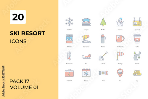 Ski Resort icons collection. Set contains such Icons as activity, chalet, collection, more 

