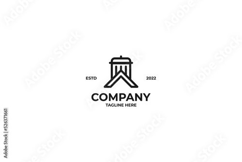 Flat trash house logo design vector illustration idea