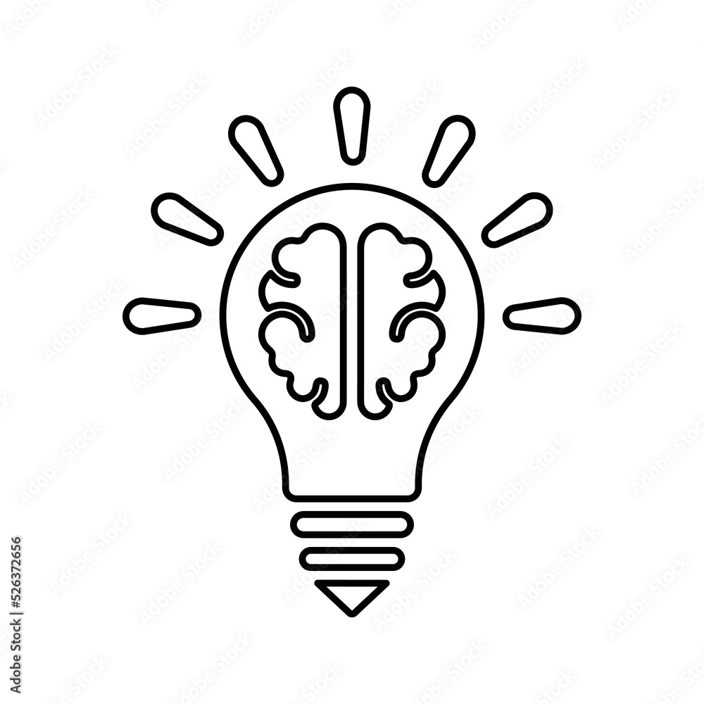 Creative, bulb, light, idea outline icon. Line vector design.