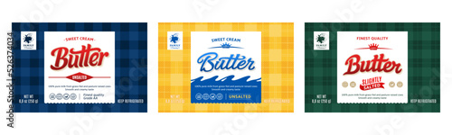 Vector butter label design, butter packaging design template