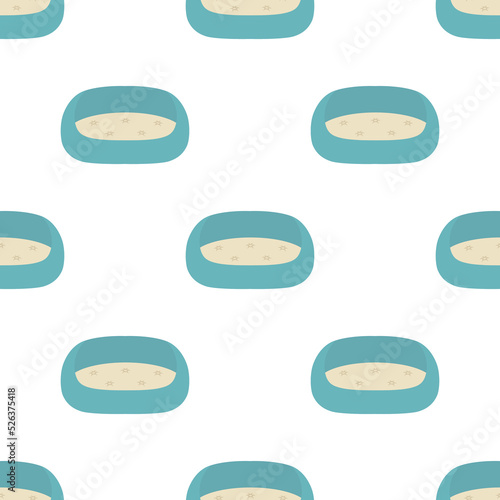 seamless pattern of pet bed, vector illustration