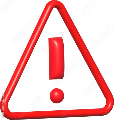 3d red danger sign triangular exclamation mark