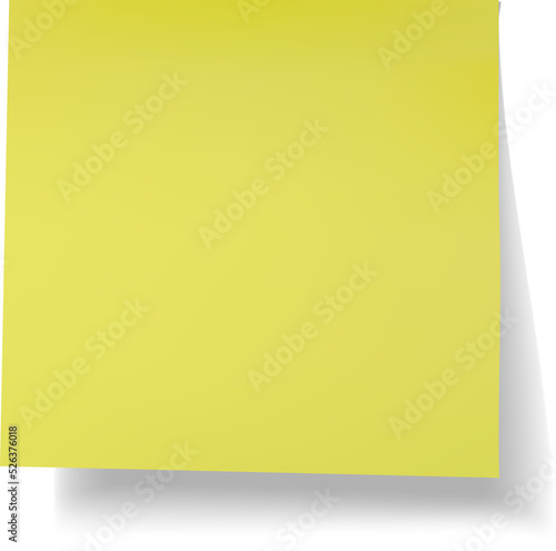 Yellow post it realistic with shadow sticky note