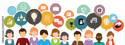 Group of illustrated people with different preferences, a concept of the target audience