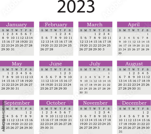 calendar for 2023