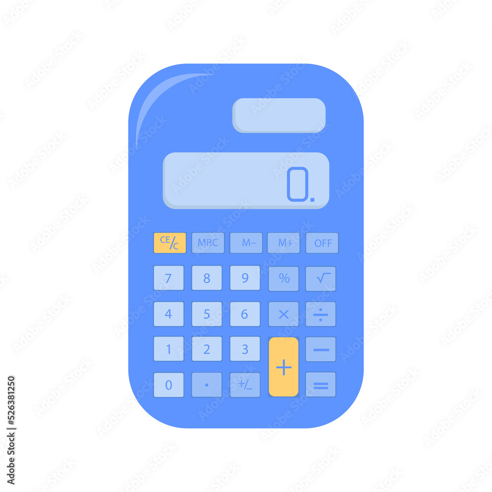 Electronic calculator isolated on white background. Vector illustration. Electronic calculator isolated on white background. Vector illustration.